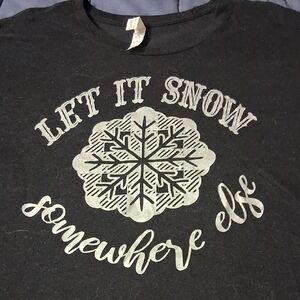 Bella Canvas Black Tee with Silver Snowflake Design